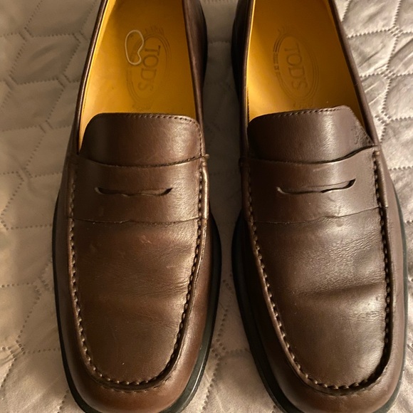 Tod's Dark Brown Leather Loafers
